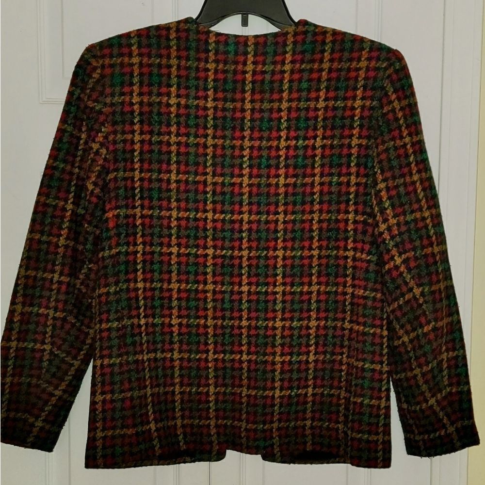 #410 Vintage KORET Houndstooth Multicolored Women's Blazer,Sz.10 - Picture 2 of 4